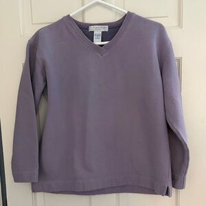 Geoffrey Beene Purple V-Neck Sweatshirt